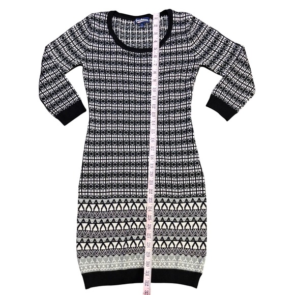Freshman 1996 Women's Geometric Pattern Knit Dress Small Black White - Picture 4 of 7